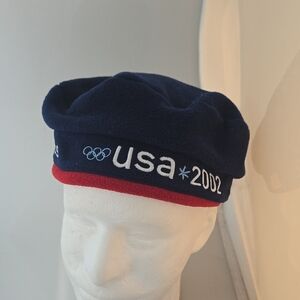 Y2K Roots USA Olympic Team Official Outfitter Patch Fleece Beenie